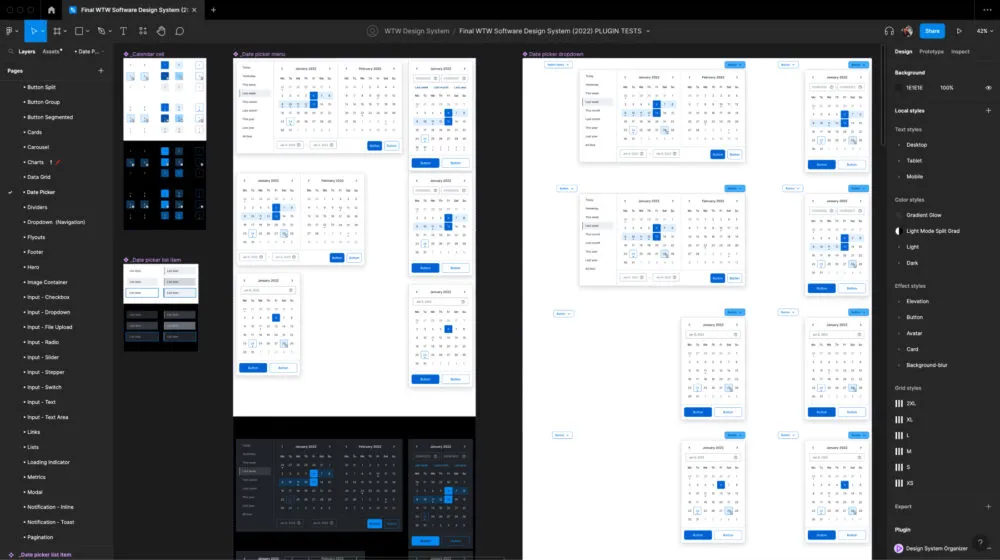 Comprehensive Figma component library for the WTW design system