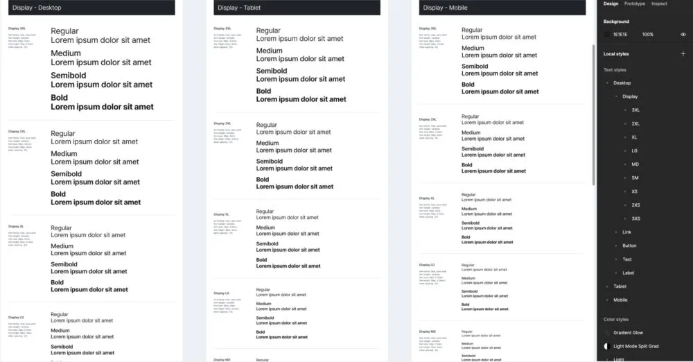 Typography system applied consistently across product UI