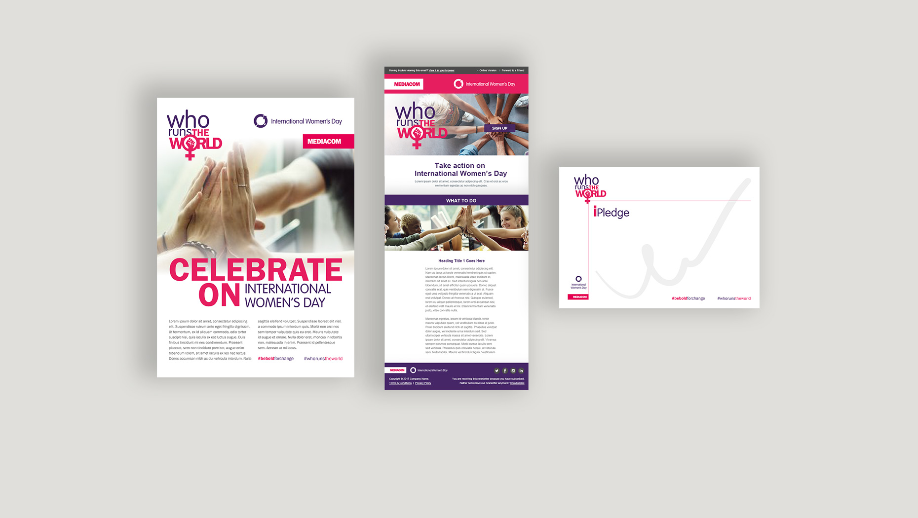 MediaCom International Women’s Day print collateral